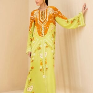 luxury Holiday edition kaftan one pc  gown with boutique stitching*q