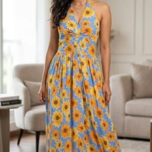 helter neck maxi dress